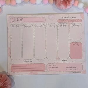 Weekly Gratitude planner Fall Pink 8.5 x 11